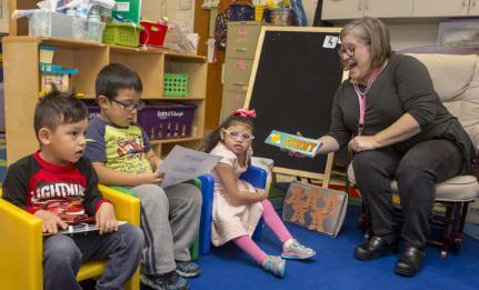 Elizabeth Phillips and her students